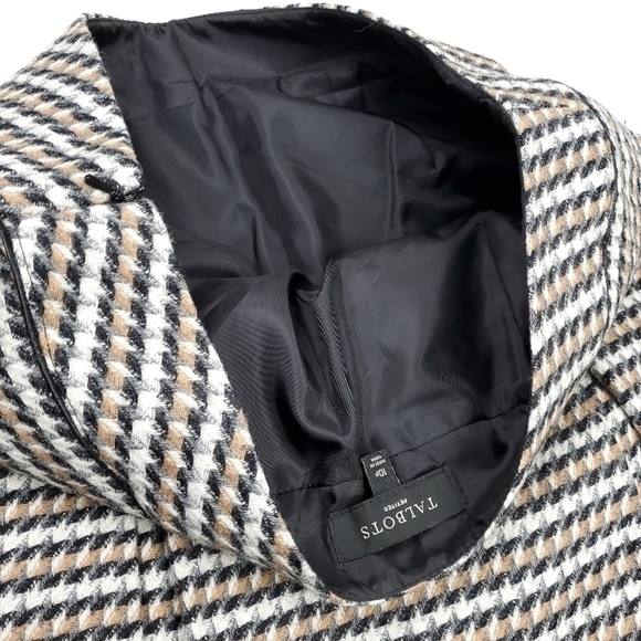 Talbots Grey Cream Black Pleated Wool Blend Skirt Sz 10p - Picture 4 of 12